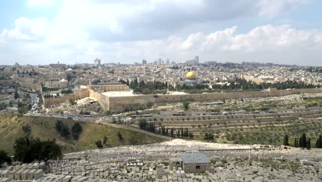 jerusalén, israel ciudad antigua en el muro occidental y la cúpula de la roca