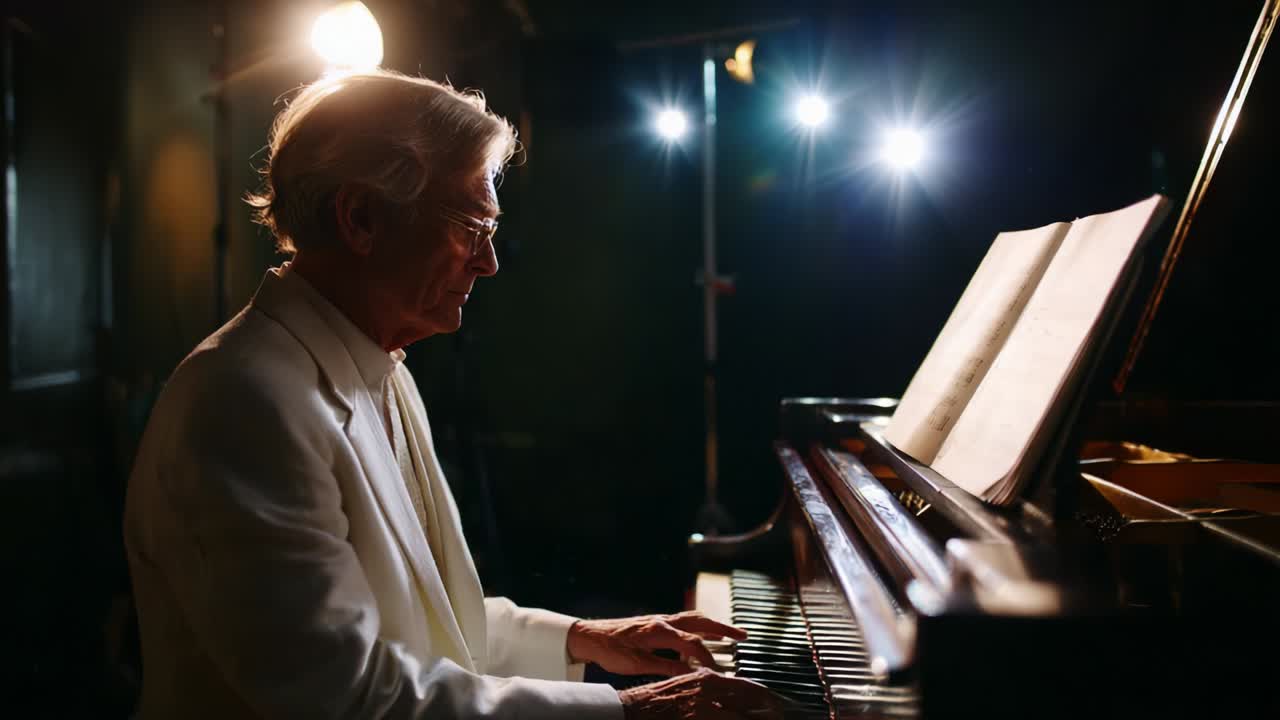 An Intimate Evening with a Piano Virtuoso: Captivating Melodies and Enchanting Harmonies Illuminate the Stage as a Talented Musician Delivers a Mesmerizing Performance in Soft Lights