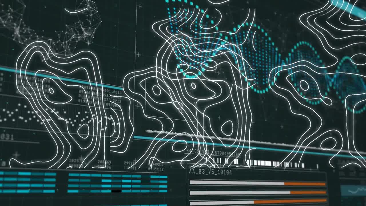 Animation of dna strand and data processing over screen
