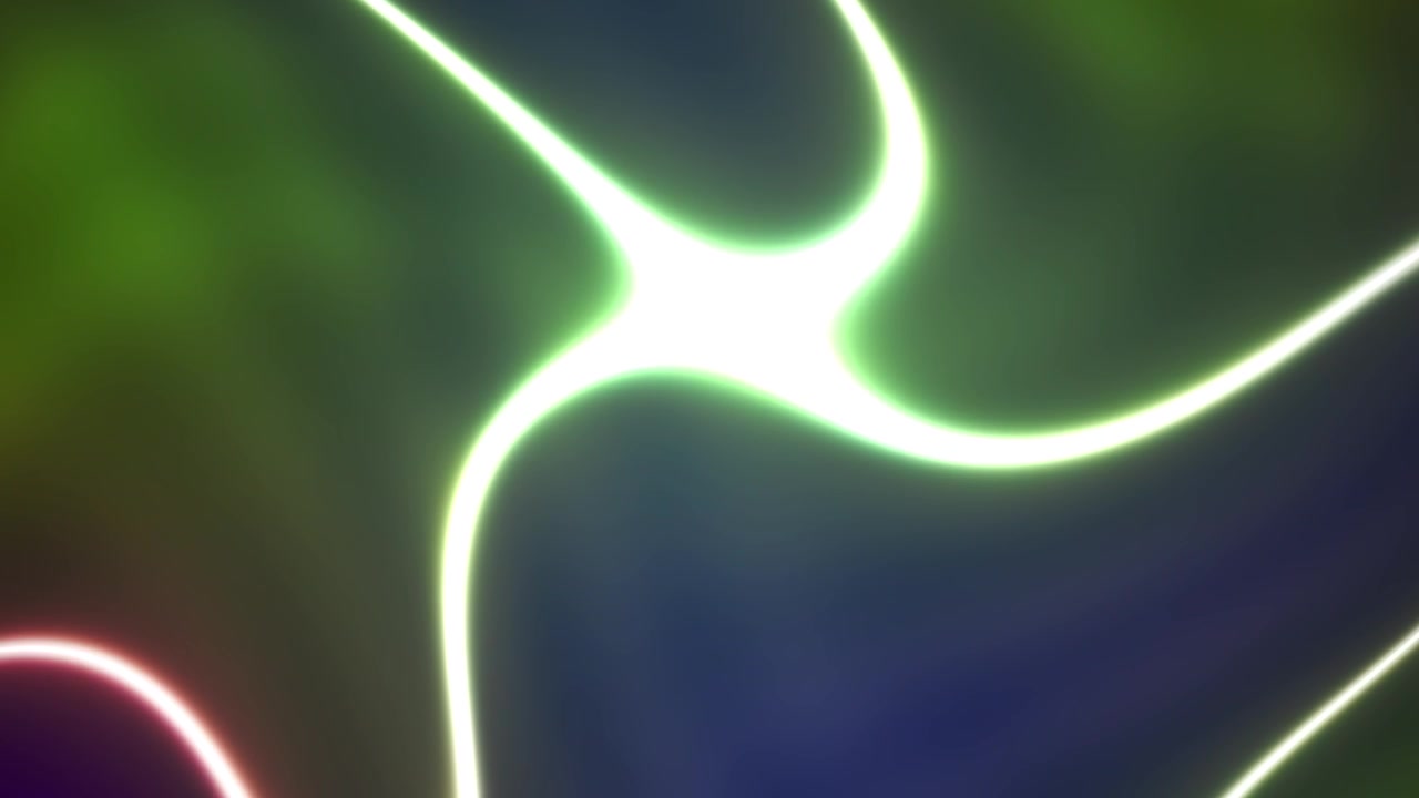 Dynamische abstrakte Animation aus leuchtenden Wellenlinien