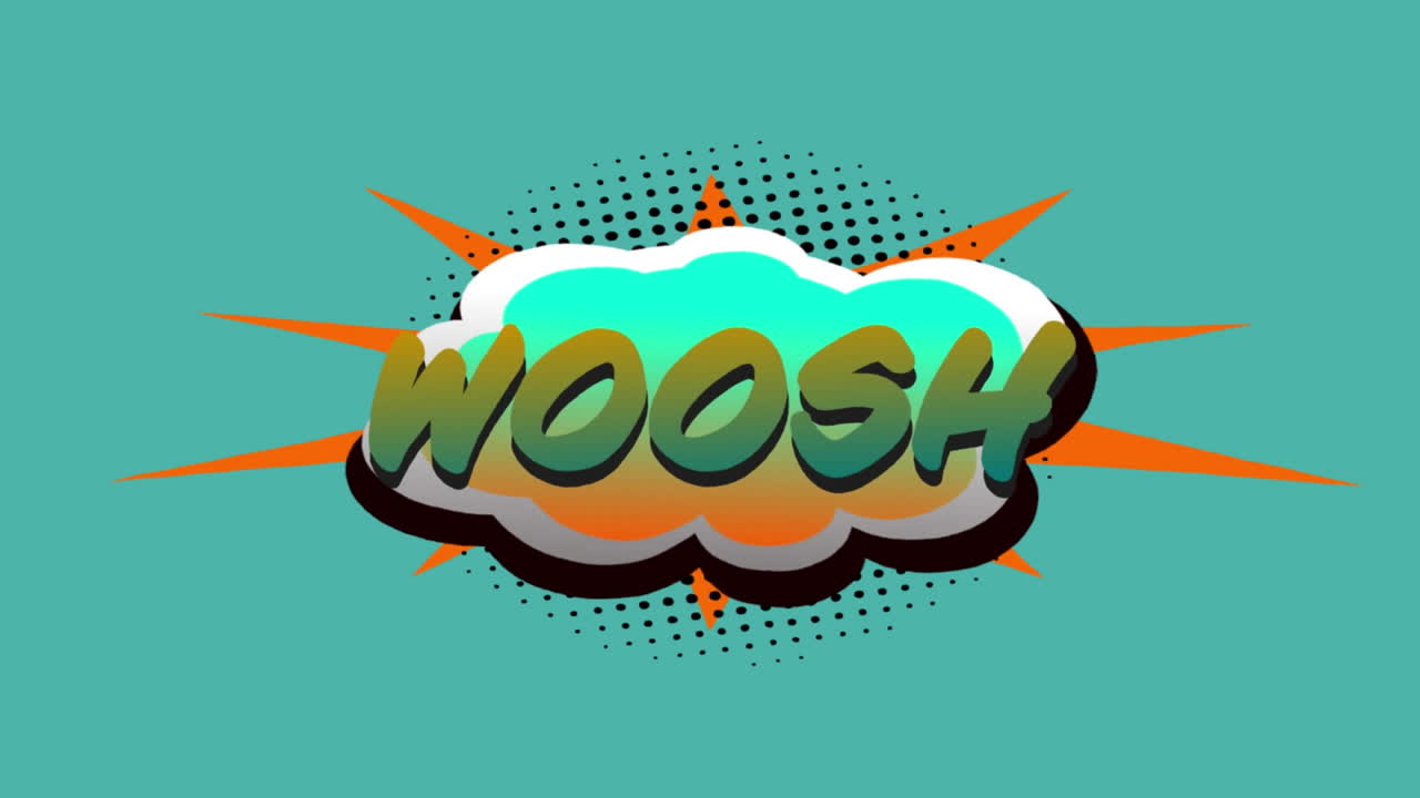 animación de cómic 5 opciones de texto sobre múltiples burbujas de habla cómica con efectos de sonido cómic textos