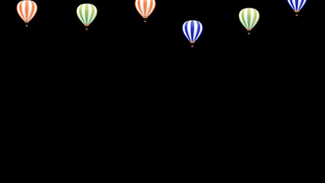 Heißluftballon-Symbol-Loop-Animationsvideo,-Transparenter-Hintergrund-Mit-Alphakanal