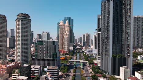 aerial view of bangkok downtown skyline, thailand