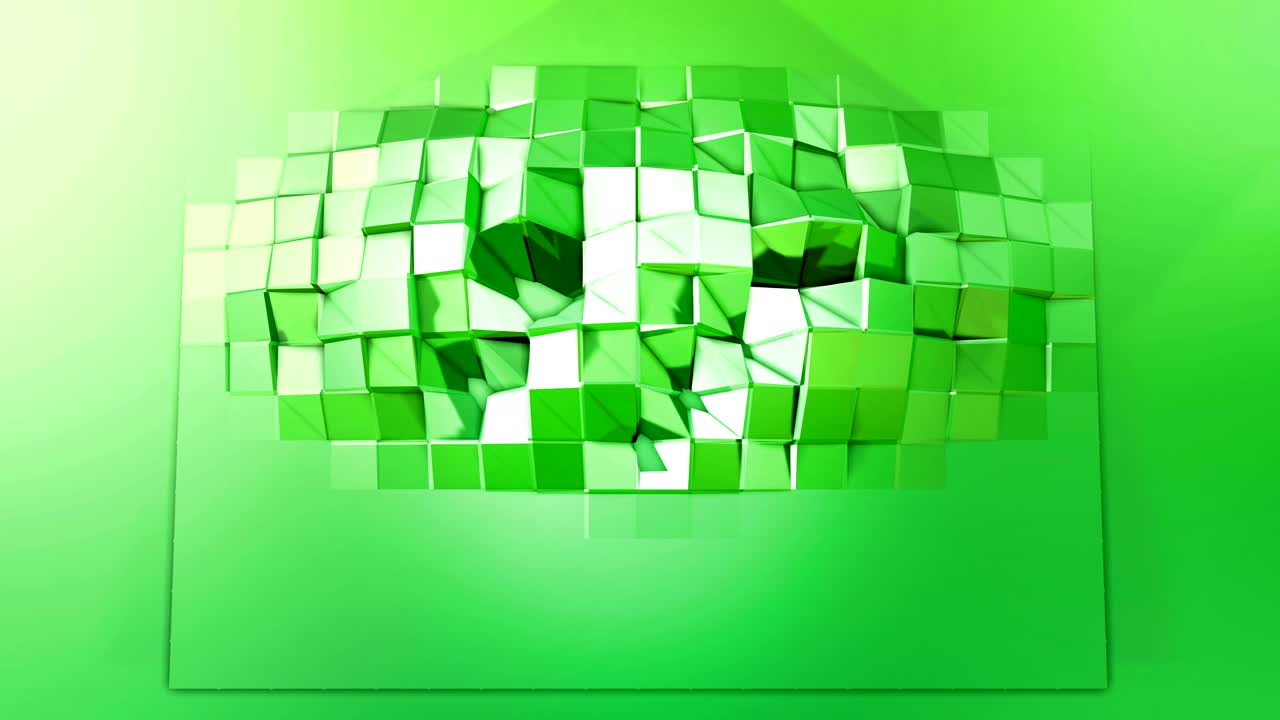 4k limpio bajo poli fondo animado en bucle. animación 3d sin costuras en estilo geométrico moderno con colores de gradiente moderno. fondo creativo simple. gradiente verde amarillo, montaña 2