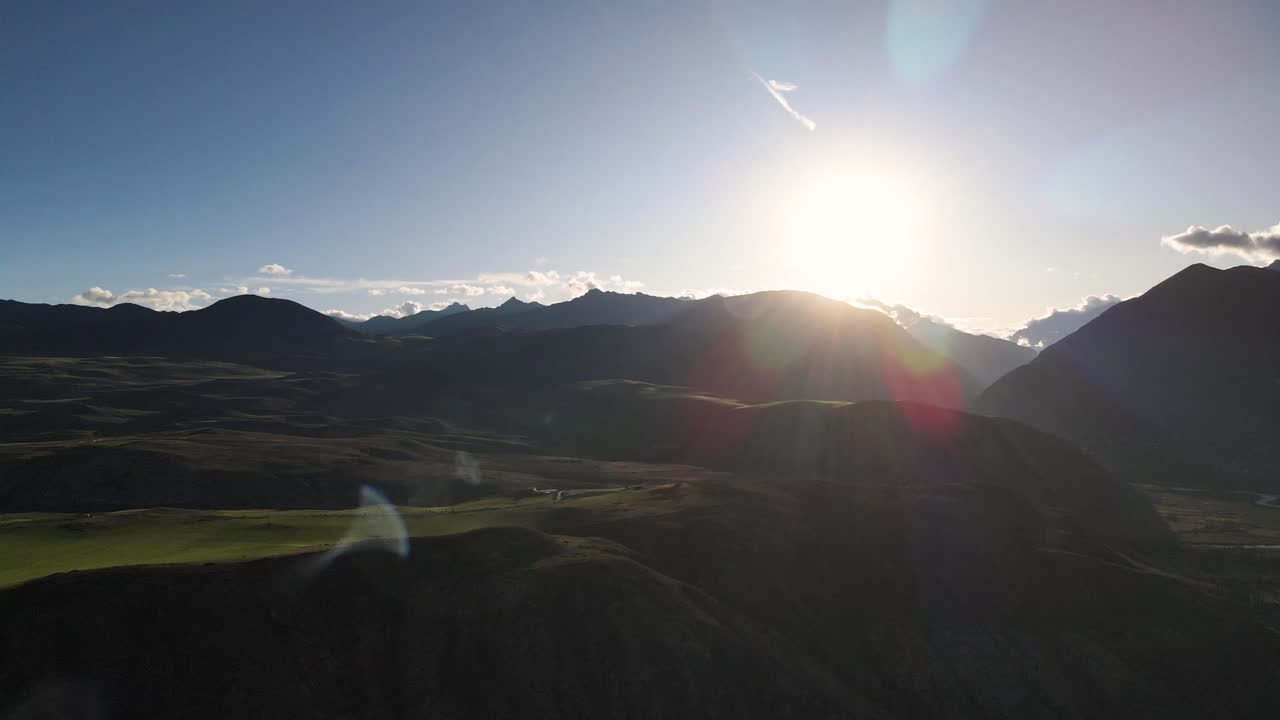 Urubamba Sacred Valley, Beautiful Sun Rays Through Mountains, Cusco Peru