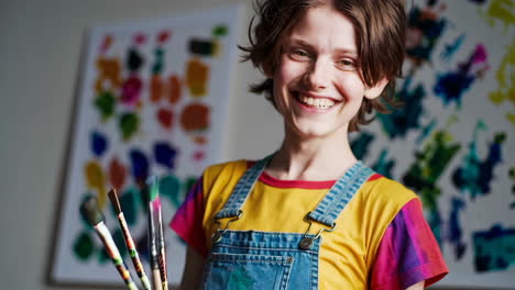 happy young artist