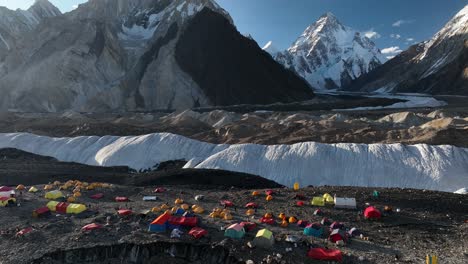 k2 base camp: a breathtaking view of the mighty mountain