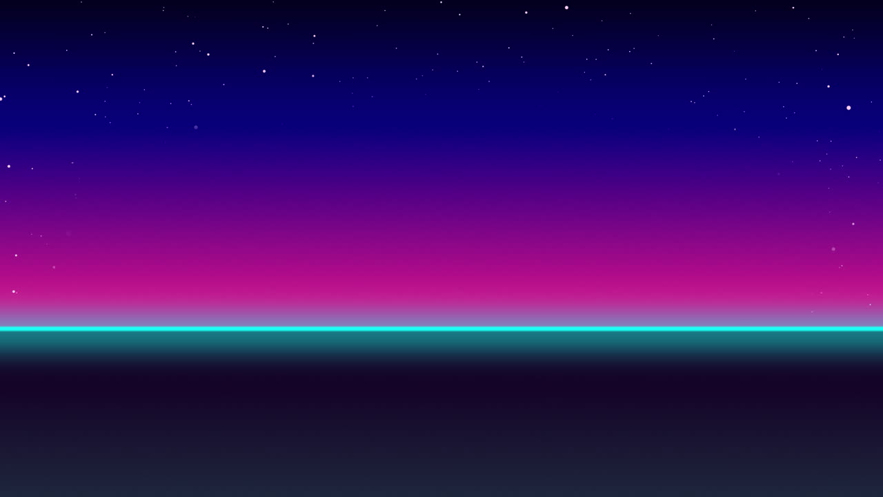 Animation of road with blue and pink sky at night