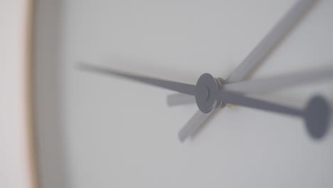 close-up view of clock hands on a white face
