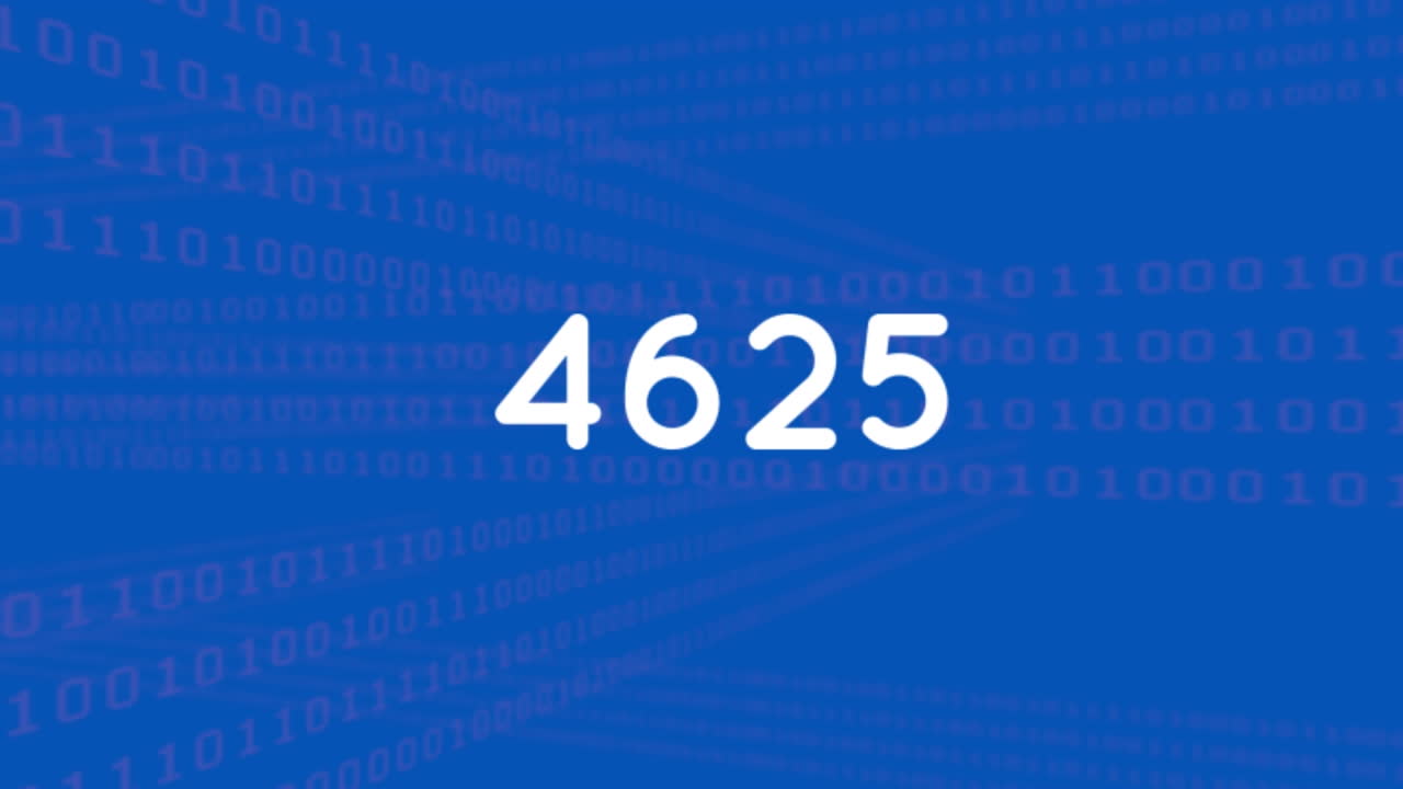 animación de números sobre codificación binaria en fondo azul