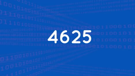 animación de números sobre codificación binaria en fondo azul