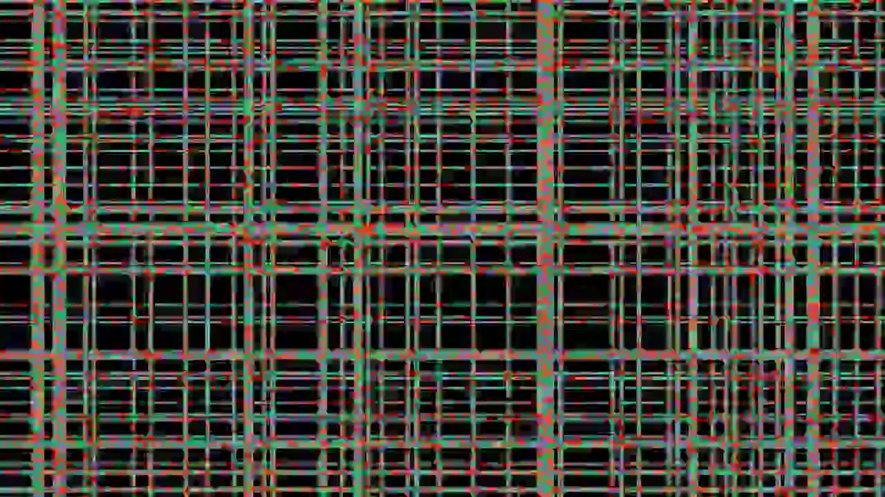 Abstract Digital Grid Pattern with Glitch Effect