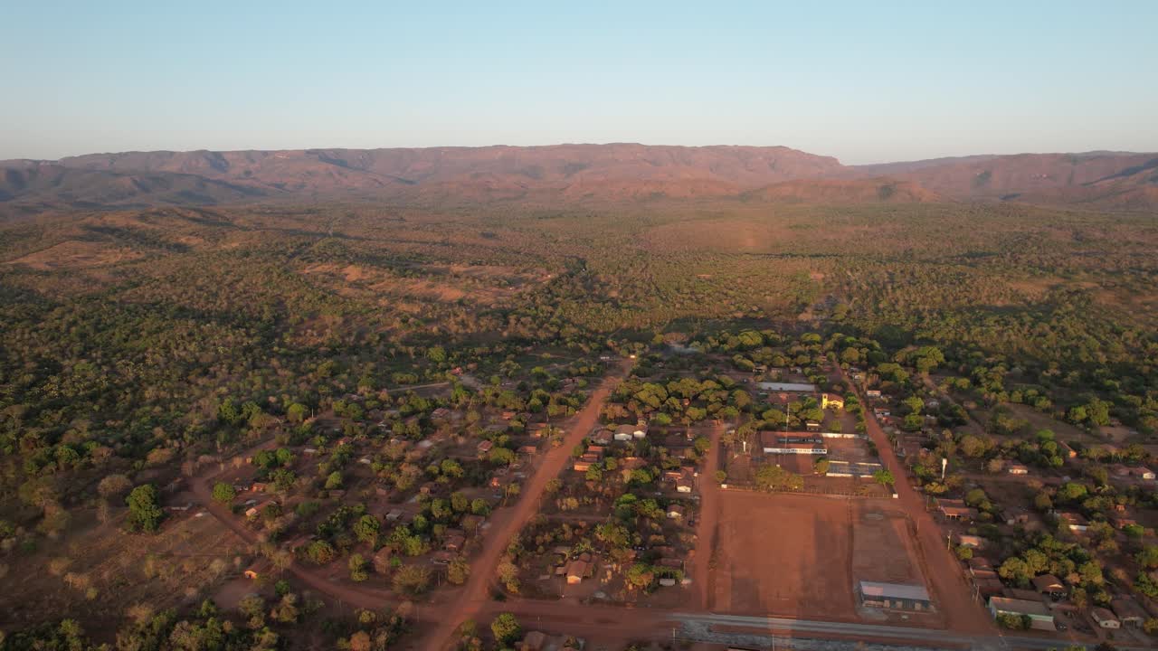 Aerial View of a Remote Village in the Mountains