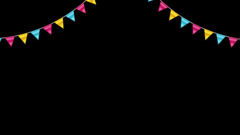 Holiday-background-with-birthday-party-flags-garlands-with-alpha-channel