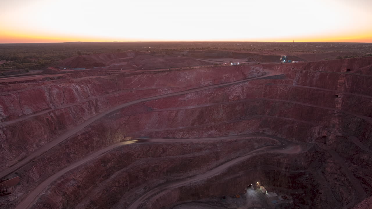 Time lapse of the famous Cobar copper mine at sunset