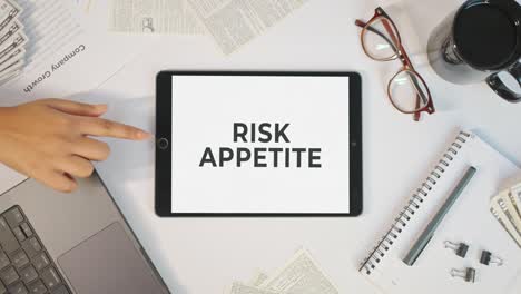 risk appetite displaying on a tablet screen