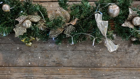 falling snow with christmas decorations