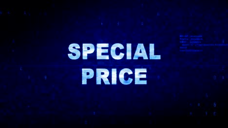 special price text digital noise twitch glitch distortion effect error animation.