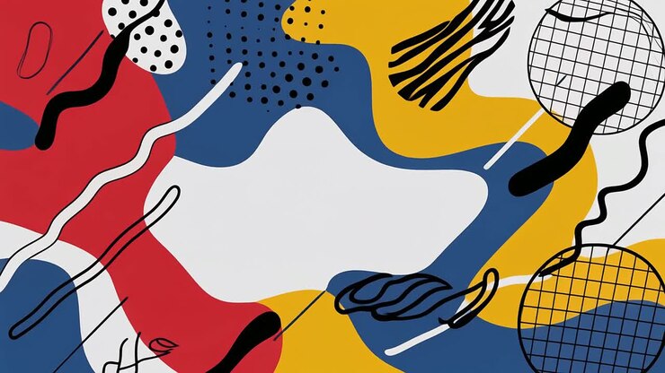 Abstract Animated Graphic Background with Colorful Shapes and Lines