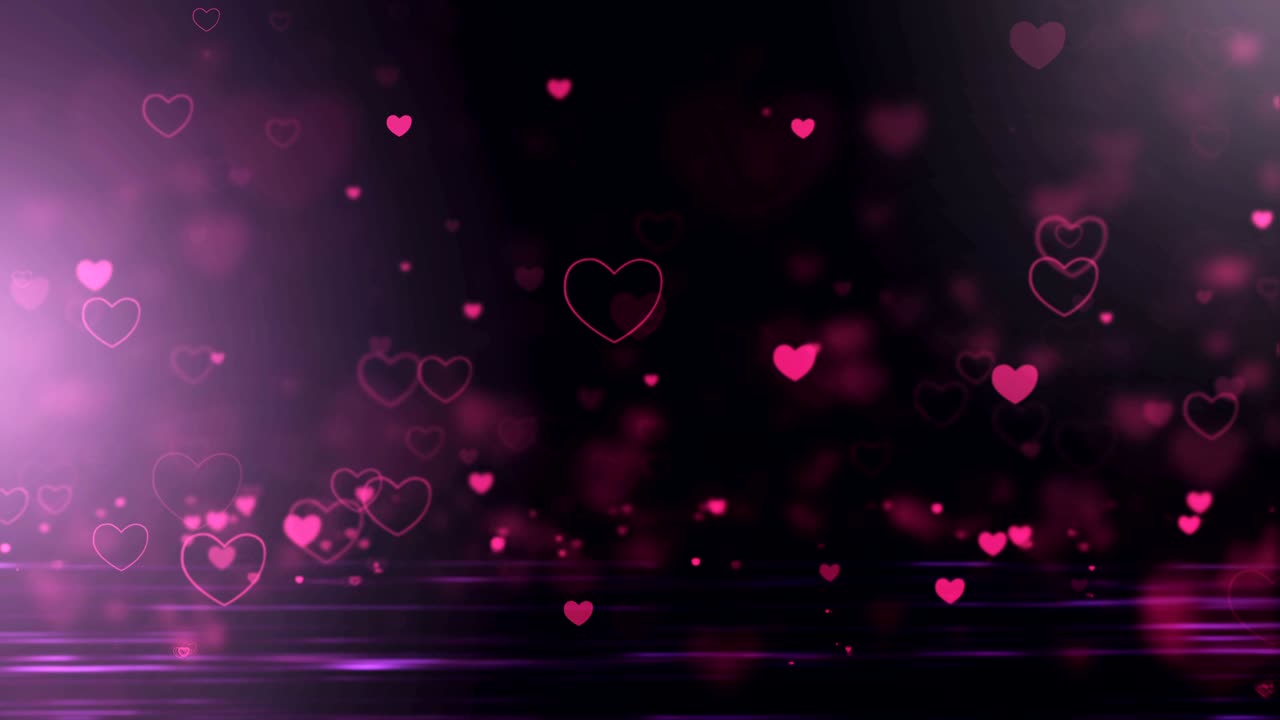 bucle sin costuras, día de san valentín bucleable fondo abstracto, corazones voladores, uhd 4k 3840x2160.