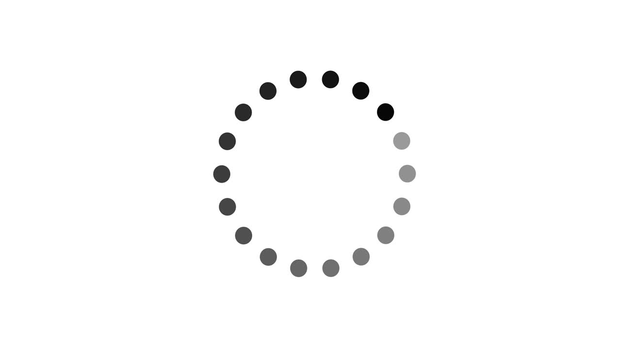 Loading circle icon on black background