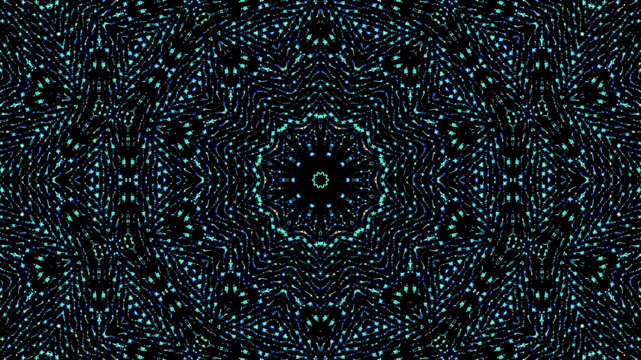 Bright abstract light governing full color, kaleidoscope,blue background