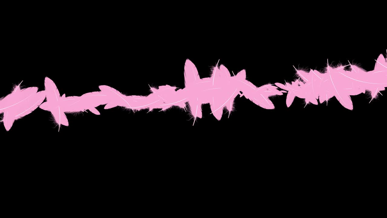 분홍색 털 날아가는 입자 모션 그래픽