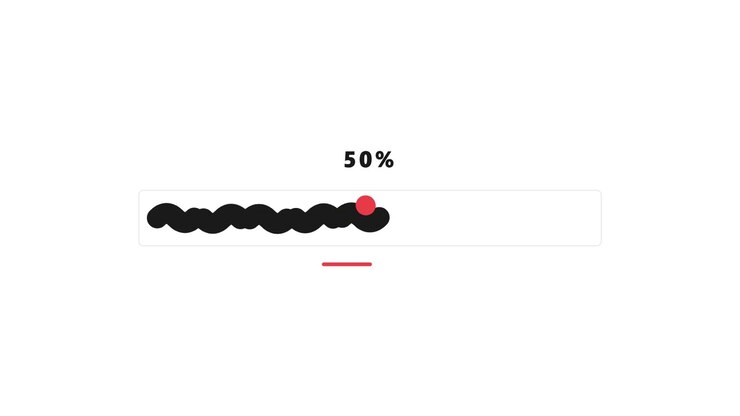 Barra di avanzamento animata con percentuale di caricamento