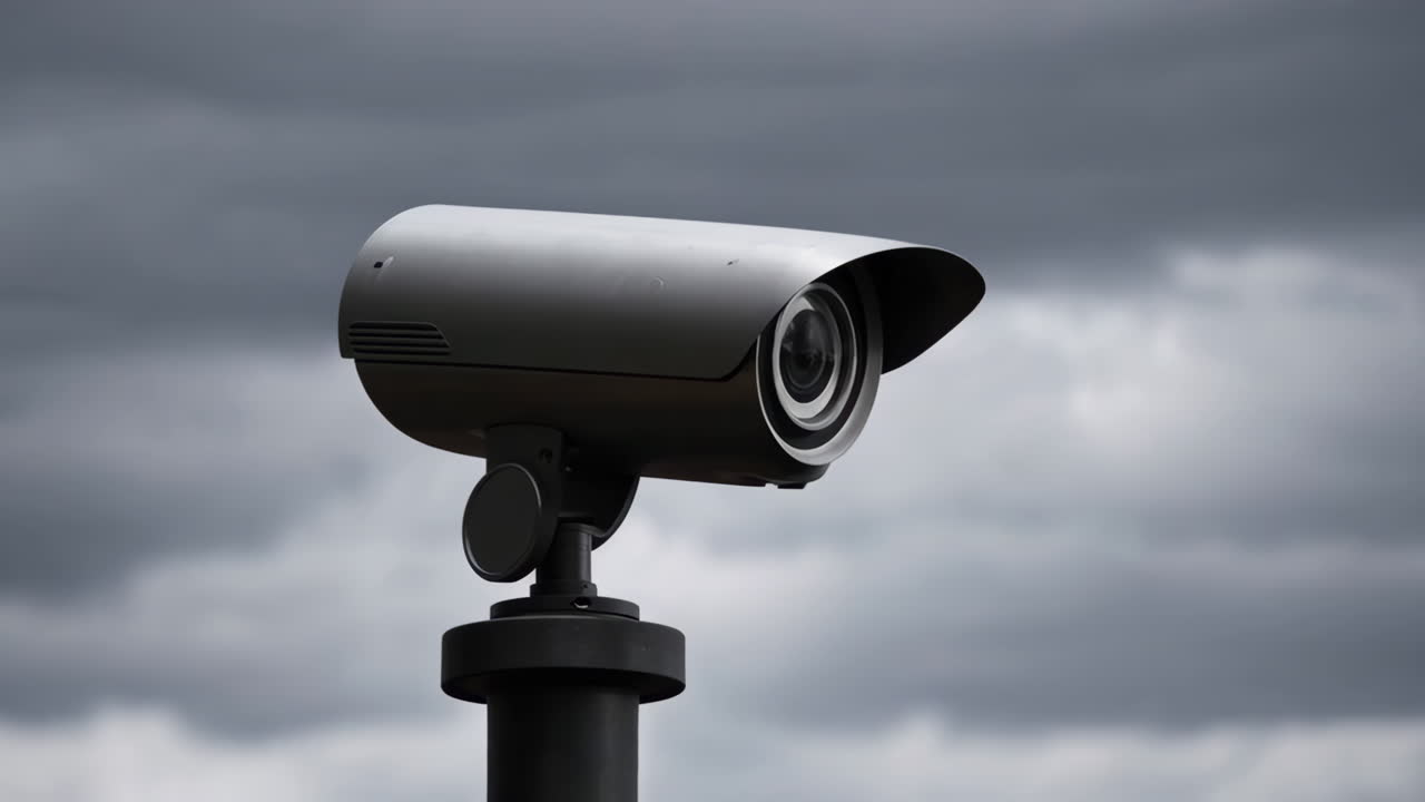 Outdoor Security Camera on a Cloudy Day