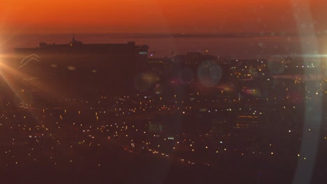 animación de luces que se mueven sobre el paisaje urbano