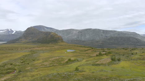 aerial drone footage of beautiful jotunheimen in norway 4k