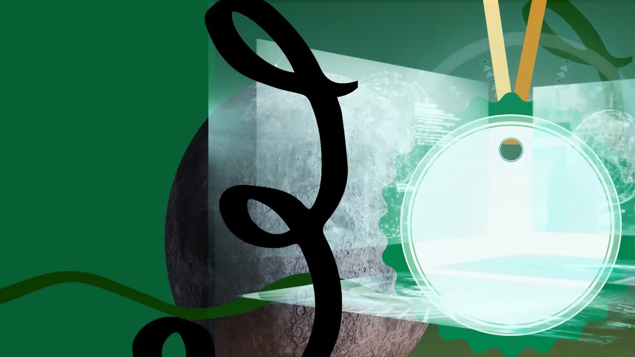 анимация сканирования над луной