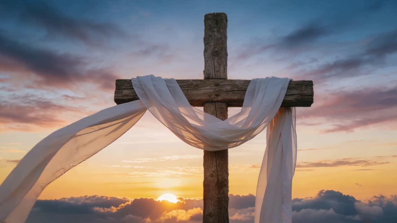 Happy Easter Cross Background