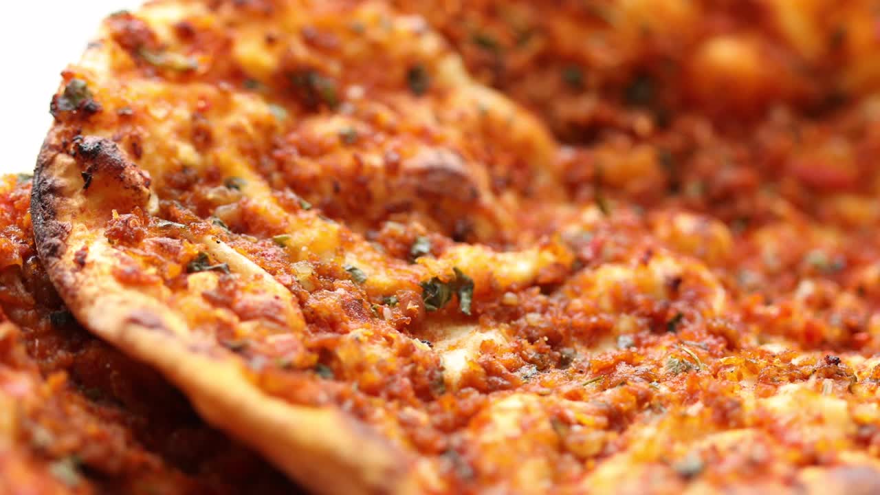 Turkish cusiene  lahmacun in plate