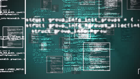 animación del procesamiento de datos sobre un fondo verde