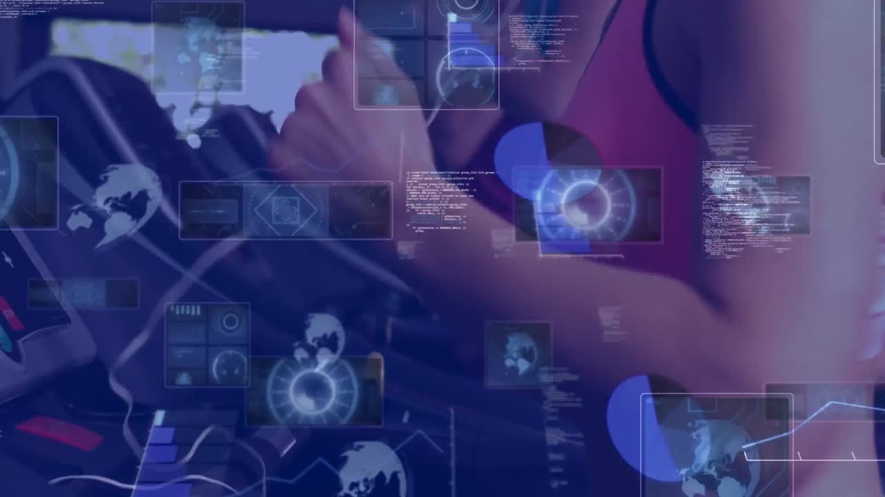 animación del procesamiento de datos sobre personas que hacen ejercicio en el gimnasio