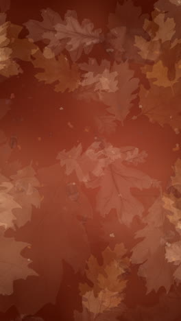 autumn animate background design with watercolor brush texture. oak botanical leaves and acorn hand drawing. loop motion graphic. vertical video.