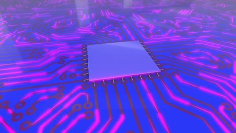 blue and pink rotating computer circuit board loop 4k