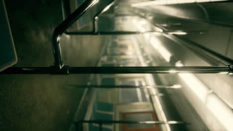 vertical-empty-metal-subway-train-in-urban-Chicago