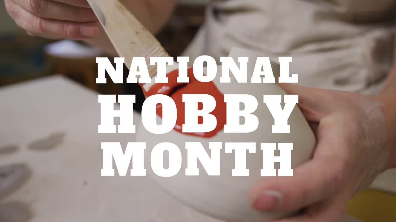 백인 여성 의 중간 부분 에 있는 국가적 인 취미 달 문자 의 애니메이션