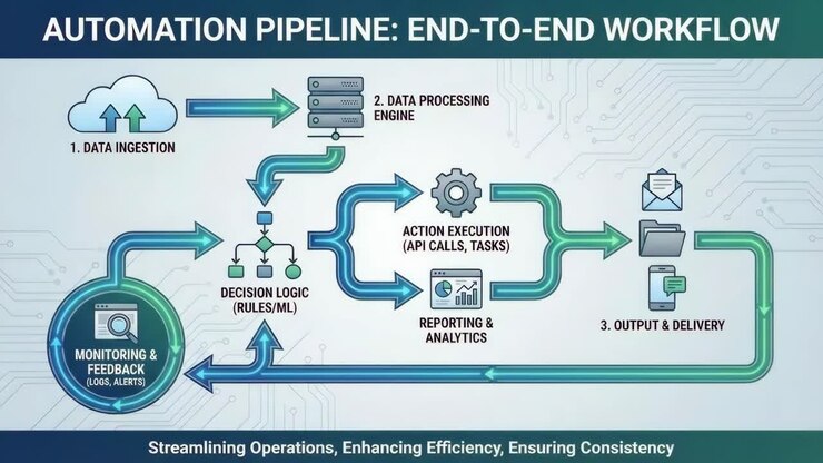 Workflow end-to-end della pipeline di automazione