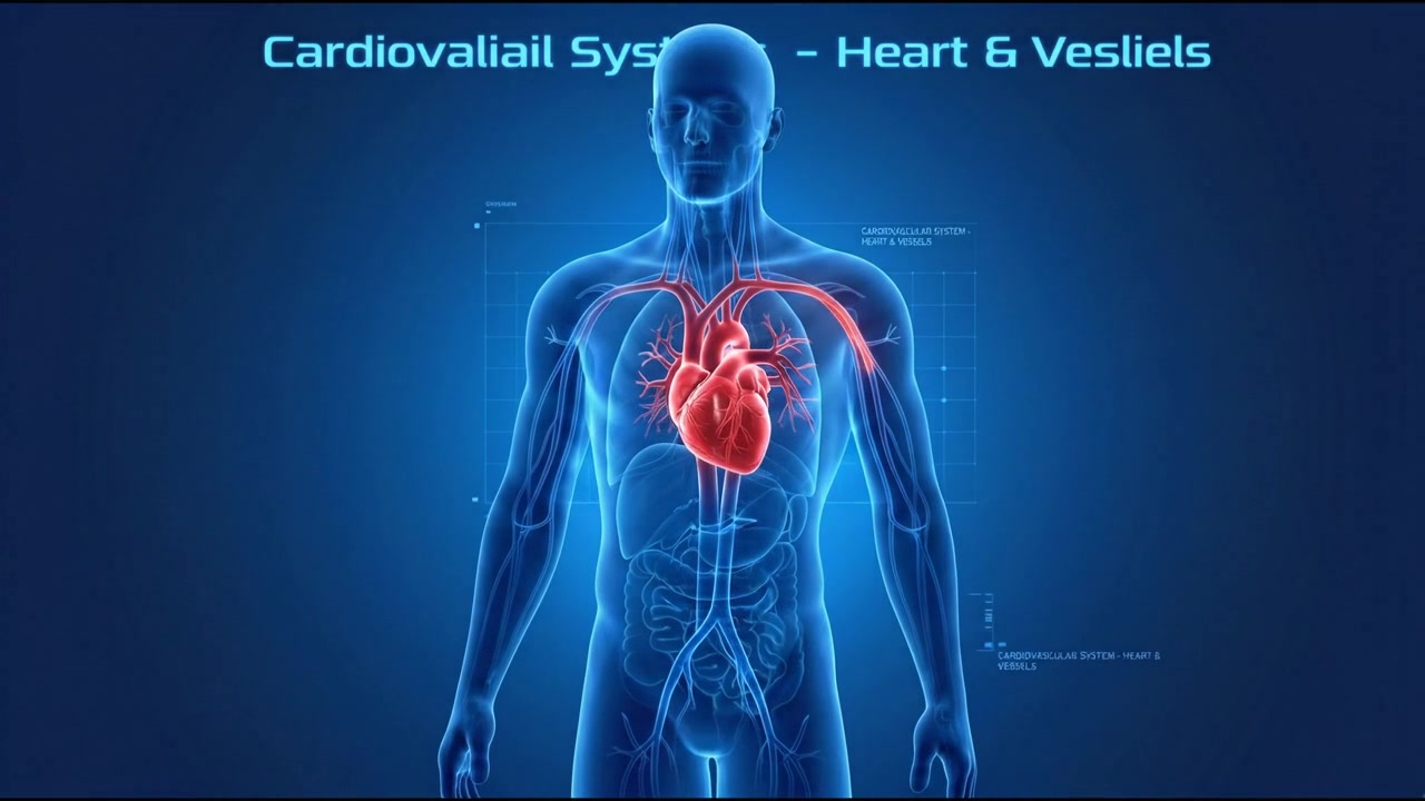 Human Heart Anatomy Visualization Inside Transparent Upper Body