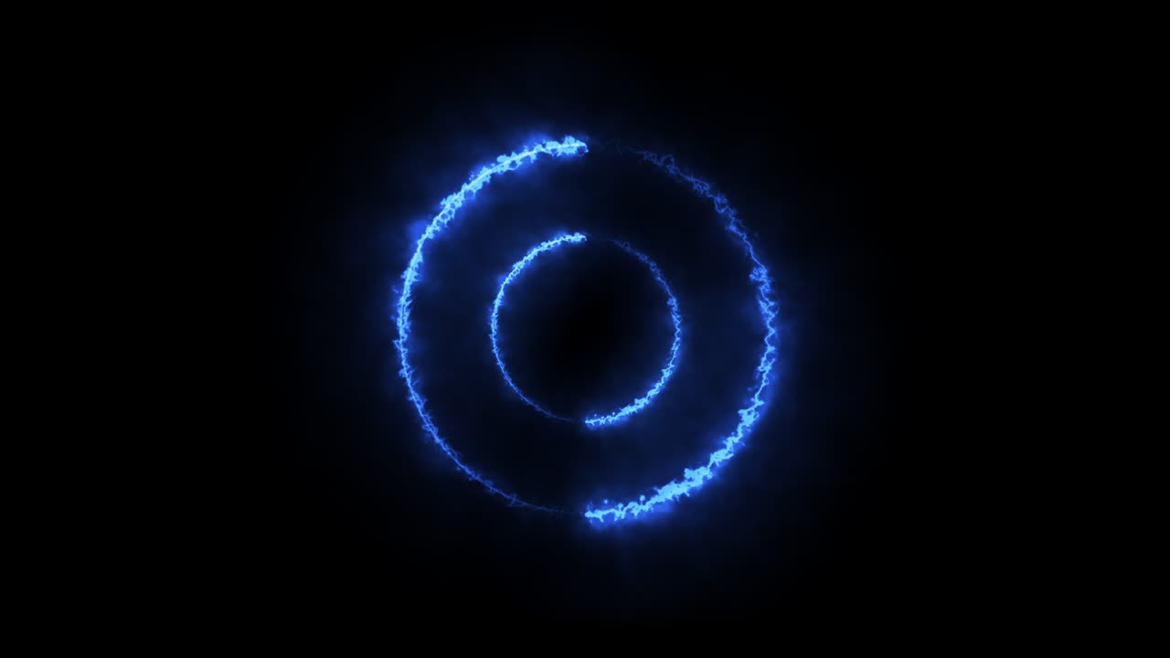 escena múltiple de círculo colorido movimiento de luz redonda abstracto en fondo negro