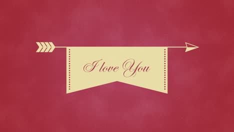 I-Love-You-with-arrow-and-ribbon-on-red-texture