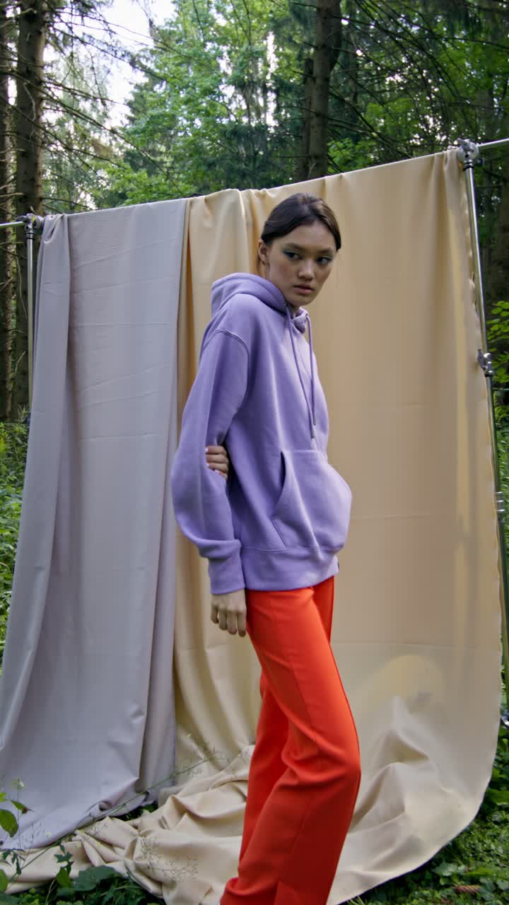 Fashion photoshoot in the forest