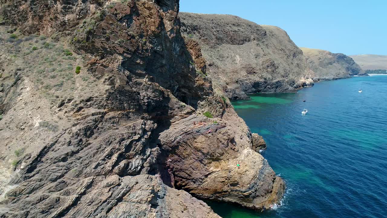 Fly around shot of Second Valley Cliffs, South Australia