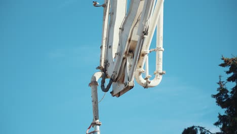 concrete pumping truck close up