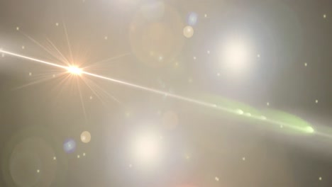 Animation-of-particles-floating-with-wandering-stars-moving-on-green-background