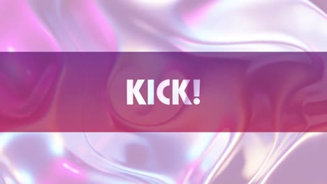 Animation-of-kick-text-over-liquid-glowing-pink-background