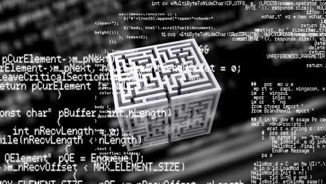 animación del procesamiento de datos por computadora sobre el laberinto